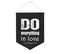 Do Everything in Love.1 Bannière en toile Corinthiens 16 ~ 14 à suspendre au mur - Décoration murale pour salon, chambre à coucher, bureau, cadeaux de vacances - 30,5 x 40,6 cm