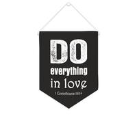 Do Everything in Love.1 Bannière en toile Motif Corinthiens 40,6 ~ 35,6 cm 25,4 x 30,5 cm Décoration murale pour chambre à coucher, chambre d'enfant, décoration d'intérieur