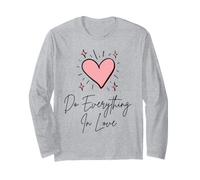 Do Everything in Love Cœur Mignon Inspiration Faith Art Manche Longue