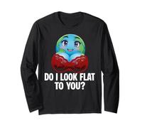 Do I Look Flat to You Earth Day Planet Étudiants Enseignants Manche Longue