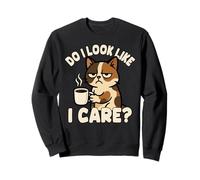 Do I Look Like I Care Amateur de café pour Chat Sweatshirt
