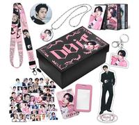 DO IT Boîte Cadeaux, Album Merch, Cartes Photo Autocollants Porte-clés Lanières Collier Badge(Black03)