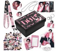 DO IT Boîte Cadeaux, Album Merch, Cartes Photo Autocollants Porte-clés Lanières Collier Badge(Black09)