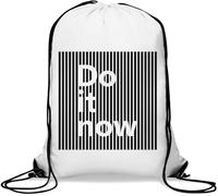 Do It Now Sac de gym avec cordon de serrage Motif lignes verticales Blanc