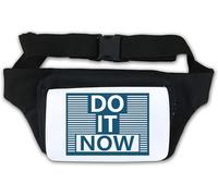Do It Now Start Today Sac banane avec motif graphique Bleu