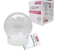 Do it Yourself 40134 Kit de bricolage Boule à neige en plastique avec 1 boule à neige, forme ronde 90 x 110 mm, socle blanc, double fond