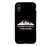 Do Justice Love Mercy Walk Humbly Bible Verse Micah 6:8 God Coque pour iPhone X/XS