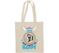 Do More of What Makes You Happy Fishing Sac fourre-tout en coton naturel Blanc
