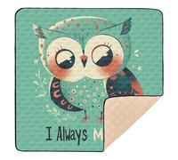 Do My Best Tapis de jeu élégant pour bébé Motif chouette verte Pour intérieur et extérieur Non toxique Pliable Pour bébés et tout-petits 127 x 127 cm