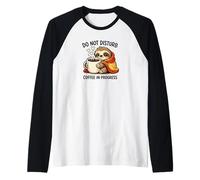 Do Not Disturb Coffee Sloth Cute Funny Morning Mood Tees Manche Raglan