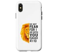 Do Not Fear for I Am with You Isaiah 41:10 Lion Graphic Coque pour iPhone X/XS