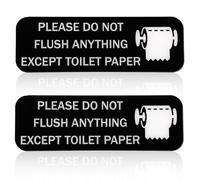 Do Not Flush Toilette Signe, 2pcs 228 x 76mm Panneau Ne pas Tirer la Chasse d'Eau pour Salle de Bain Autocollant Autocollant Panneaux de Toilettes pour Entreprise, Maison, Bureau