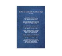 Do Not Go Gentle Thomas Poster sur toile Décoration pour salon Art mural chambre à coucher Peinture murale Art Peinture moderne Home Boy Chambre Impression Peinture murale Fille Vacances 20 x 30