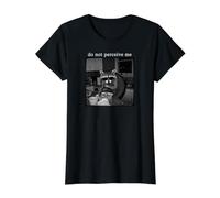 Do Not Perceive Me Chill Raccoon Lunettes de Soleil Introverti Meme T-Shirt Graphique avec Valeur, Femme, Noir, S