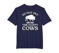 Do Not Pet The Fluffy Cows Bison Highland Cow T-Shirt, Homme Grandes Tailles, Bleu Marine, 3X Tall