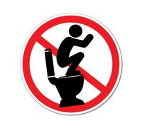 Do Not Stand on Toilet Seat Sticker Decal Safety Sign Car Vinyl