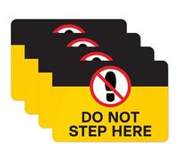 Do Not Step Here Lot de 4 autocollants de sécurité en vinyle pour piscines, bateaux, lieux de travail industriels, 25,4 x 17,8 cm