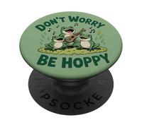 Do Not Worry Be Hoppy Grenouilles Jouant du ukulélé PopSockets PopGrip Adhésif