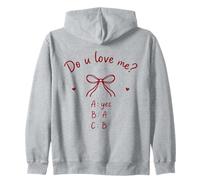 Do U Love Me Cute Bow Romantique Humour Couple Sweat à Capuche