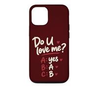 Do U Love Me Yes No Maybe Couple Humour Citation Romantique Coque pour iPhone 12/12 Pro