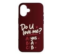 Do U Love Me Yes No Maybe Couple Humour Citation Romantique Coque pour iPhone 16