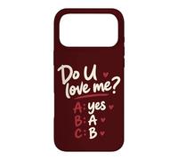 Do U Love Me Yes No Maybe Couple Humour Citation Romantique Coque pour iPhone 17 Pro Max