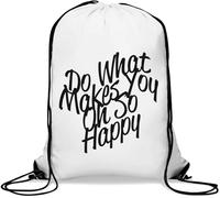 Do What Makes You Oh So Happy Sac de gym décontracté avec cordon de serrage Blanc