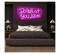 Do What You Love LED Light Board Signs Personnalisé Grand LED Acrylique Light Up Neon Sign pour Chambre à Coucher Décoration Murale Mariage Bar Party (Rose 70X35CM)