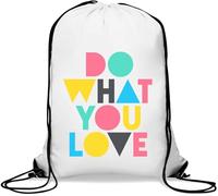 Do What You Love Sac de sport décontracté avec cordon de serrage Blanc