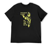 Do You Believe in Jesus ? Charles Bronson Mens T-Shirt Black Graphic Unisex Tee Shirt XL