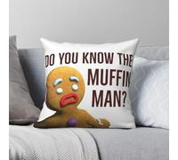 Do You Know The Muffin Man Taie d'oreiller carrée Polyester Lin Velours Imprimé Fermeture Éclair Décor Maison Housse de coussin