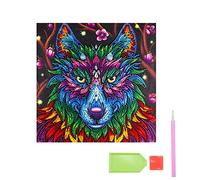 Doafoce 5D Diamond Painting Loup Kit 40x40cm Bricolage Loup Diamond Painting DIY Art du Diamant Complet Kits Pays des Rêves Kits de Peinture sur Diamant pour Adultes Débutants Maison Décor 40X40cm