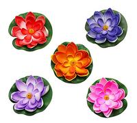 Doafoce Peak-EU 5 Pcs nénuphars artificiels flottants pour décoration de bassins étanche Fleur de Lotus pour Mariage Aquariums Décoration