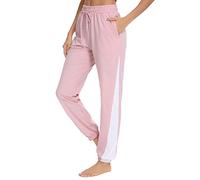 Doaraha Pantalon Jogging Femme Hiver 100% Coton Léger Confortable et Agréable à Porter Idéal pour Sport Yoga Pantalon de Sport Hiver,A Rose,XL