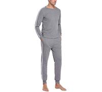 Doaraha Pyjama Homme Hiver Coton Ensemble Pyjamas Chauds Manche Longue,S,gris Foncé