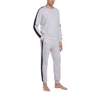 Doaraha Pyjama Homme Hiver Coton Ensemble Pyjamas Chauds Manche Longue,XXL,gris