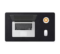 DOBAOJIA Sous-Main Bureau, Tapis de Bureau, Tapis de Clavier et Souris, Tapis de Portable, Pad Écriture, Mouse Pad, pour Bureau/Maison/Gaming, PU Étanche + Suède Antidérapant 60 x 35cm (Noir)