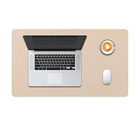 DOBAOJIA Sous-Main Bureau, Tapis de Bureau, Tapis de Clavier et Souris, Tapis de Portable, Pad Écriture, Mouse Pad, pour Bureau/Maison/Gaming, PU Étanche + Suède Antidérapant 60 x 35cm (Beige)