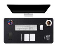 DOBAOJIA Sous-Main Bureau XXXXL, Tapis de Bureau, Tapis de Clavier et Souris, Tapis de Portable, Pad Écriture, Mouse Pad, pour Bureau/Maison/Gaming, PU Étanche + Suède Antidérapant 100 x 50cm Noir