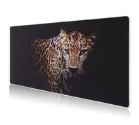 DOBAOJIA Tapis de Souris 800x400mm, Tapis de Souris XXL Gaming, Sous Main de Bureau, Tapis de Clavier et Souris, Tapis de Ordinateur Bureau, surface anti-débordement et base antidérapante, Léopard