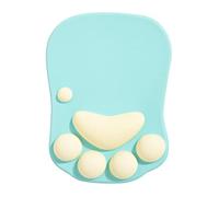 DOBAOJIA Tapis de Souris avec Repose Poignet, Tapis de Souris Ergonomique, Tapis de Souris Chat Kawaii, Tapis de Souris en Gel Silicone, Base Antidérapante, pour la Maison/Bureau/Jeux, Vert et Jaune
