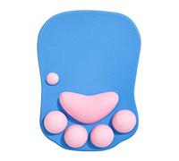 DOBAOJIA Tapis de Souris Ergonomique avec Repose Poignet, Tapis de Souris Chat Kawaii, Tapis de Souris en Gel Silicone, Base Antidérapante, pour la Maison/Bureau/Jeux, Bleu et Rose