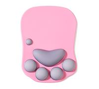 DOBAOJIA Tapis de Souris Ergonomique avec Repose Poignet, Tapis de Souris Chat Kawaii, Tapis de Souris en Gel Silicone, Base Antidérapante, pour la Maison/Bureau/Jeux, Rose e Gris