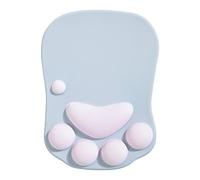 DOBAOJIA Tapis de Souris Ergonomique avec Repose Poignet, Tapis de Souris Chat Kawaii, Tapis de Souris en Gel Silicone, Base Antidérapante, pour la Maison/Bureau/Jeux, Gris et Rose