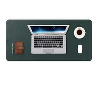 DOBAOJIA Tapis de Souris Grand Prolongé Mouse Pad Mat XL sous Main Bureau en Cuir Tapis de Portable Pad Écriture pour Bureau/Domicile, PU Étanche + Suède Antidérapant 80 x 40 cm (Vert Foncé)