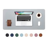DOBAOJIA Tapis de Souris Grand Prolongé Mouse Pad Mat XL sous Main Bureau en Cuir Tapis de Portable Pad Écriture pour Bureau/Domicile, PU Étanche + Suède Antidérapant 80 x 40 cm (Gris)