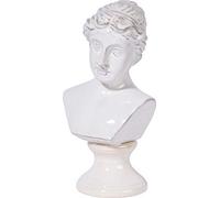 dobar 10430e Statue de Jardin Helena Sculpture d'extérieur en céramique pour l'extérieur Buste Femme pour Le Jardin Taille M 17 x 14 x 32,5 cm Blanc
