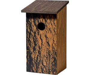 dobar® 11015e Quercus Robur Nichoir en Bois multiplex avec Trou d'entrée Ø 35 mm Motif chêne Marron Clair 15,5 x 14,5 x 30 cm