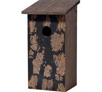 dobar® 11020e Pinus Sylvestris Nichoir pour Oiseaux Sauvages Bois multiplex avec Trou d'entrée Ø 35 mm Marron foncé 15,5 x 14,5 x 30 cm