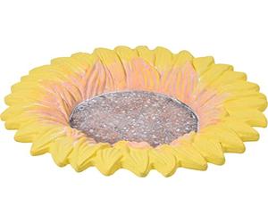 dobar® 12980e Fiore Abreuvoir à Insectes, Grand Bain à Insectes, en Ciment, pour Oiseaux Sauvages, pour Jardin, terrasse, Balcon, 30,5 x 30,5 x 4 cm, Jaune
